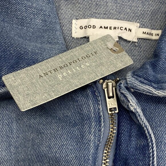 Good American Women’s Fit For Success Short-Sleeve Button-Up Jumpsuit  Blue – SP - Picture 4 of 8